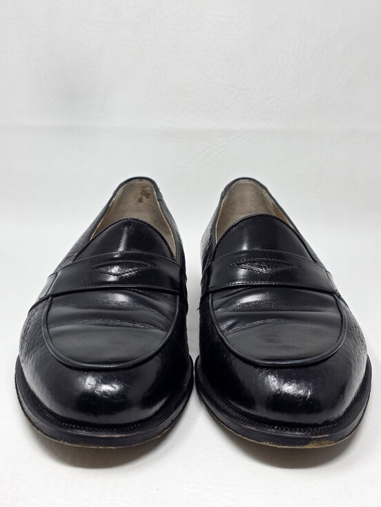 Johnston Murphy Men Italian Black Leather Penny Loafers Slip-on Size 9 Pre-owned main image 7